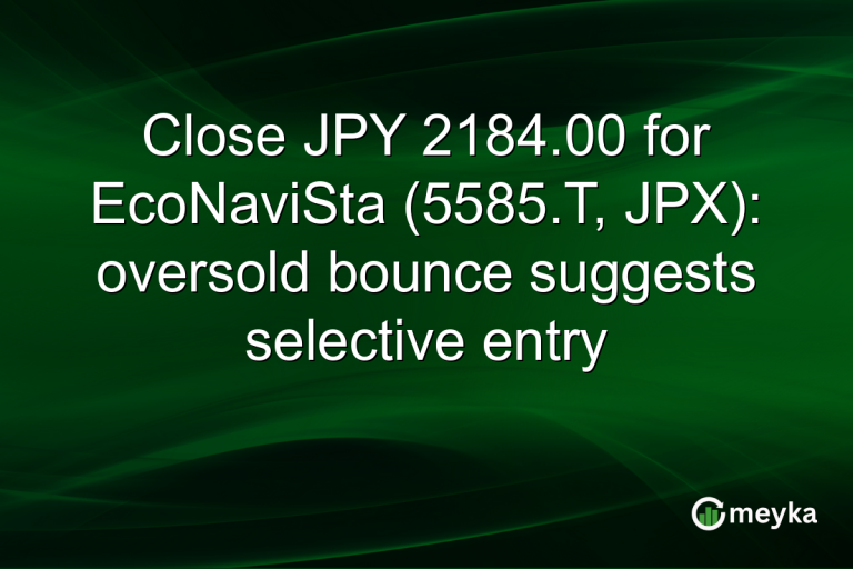 Close JPY 2184.00 for EcoNaviSta (5585.T, JPX): oversold bounce suggests selective entry