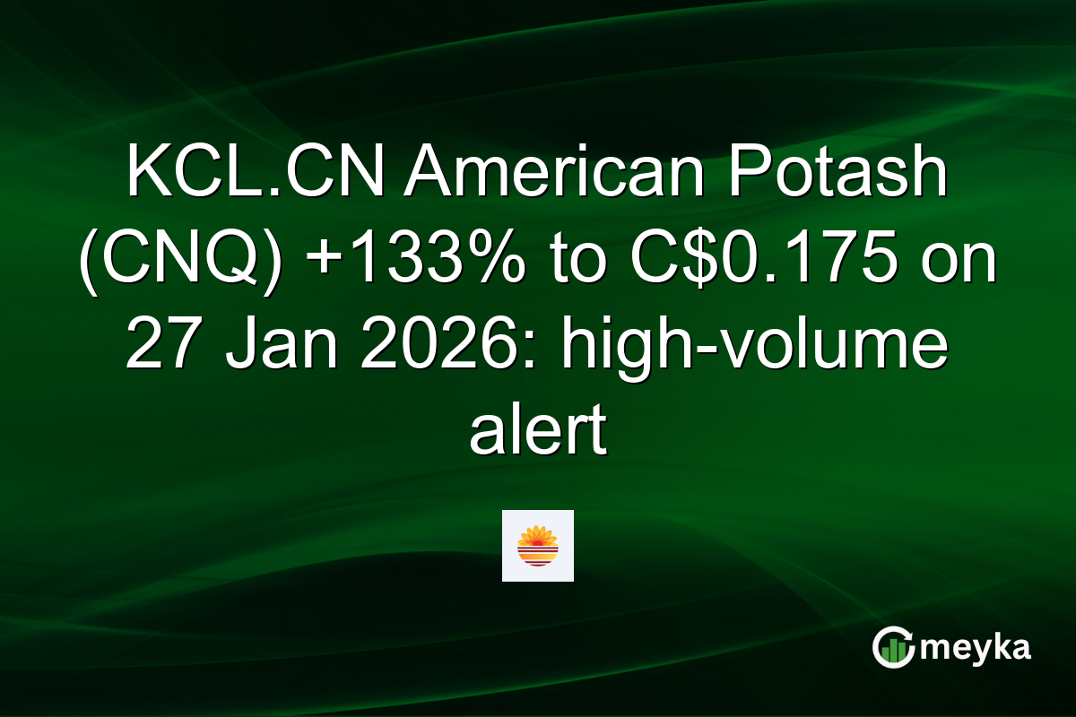 KCL.CN American Potash (CNQ) +133% to C$0.175 on 27 Jan 2026: high-volume alert