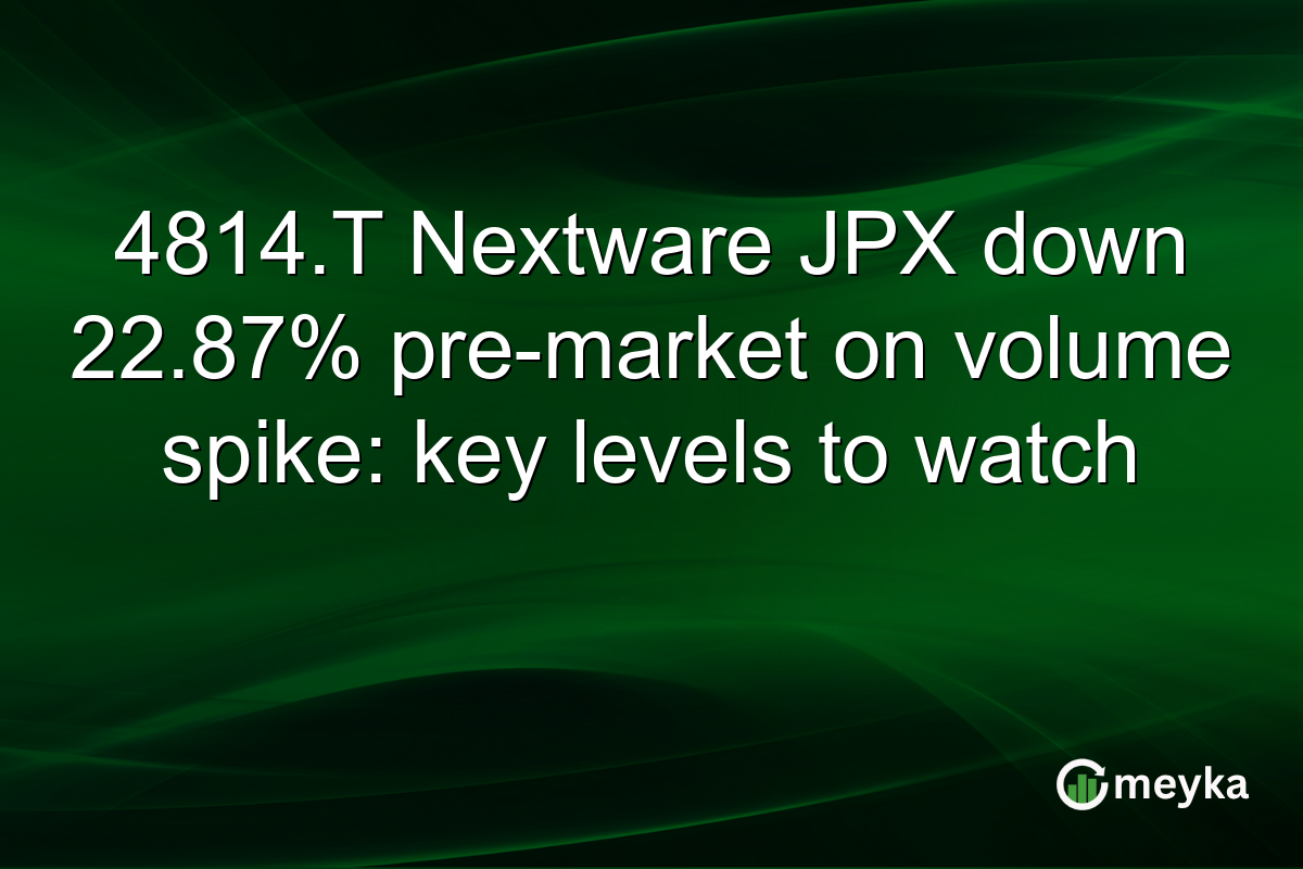 4814.T Nextware JPX down 22.87% pre-market on volume spike: key levels to watch