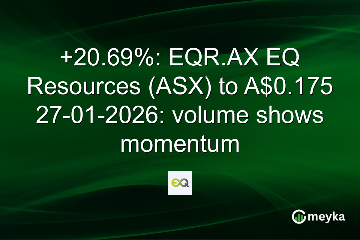 +20.69%: EQR.AX EQ Resources (ASX) to A$0.175 27-01-2026: volume shows momentum