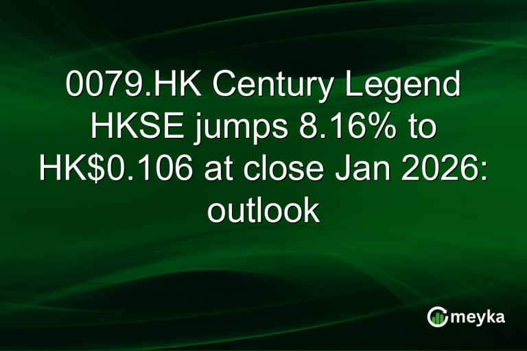 0079.HK Century Legend HKSE jumps 8.16% to HK$0.106 at close Jan 2026: outlook