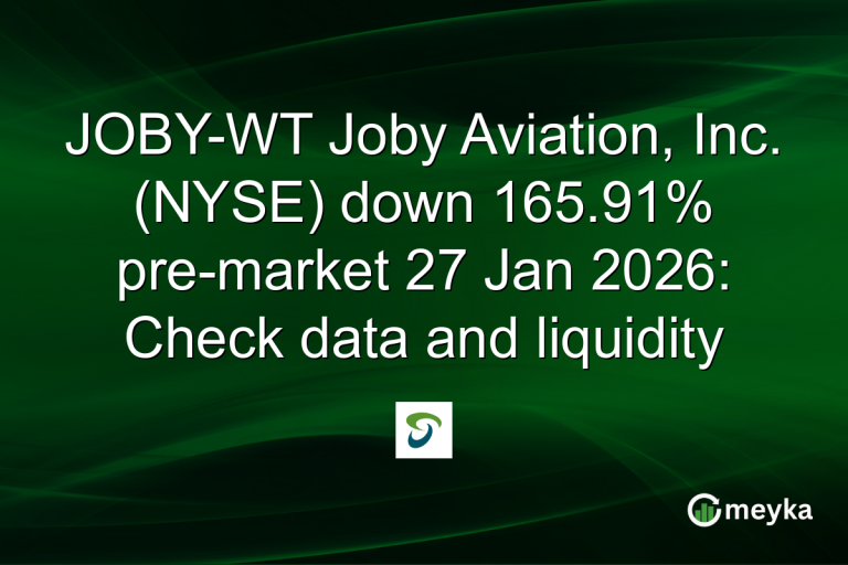 JOBY-WT Joby Aviation, Inc. (NYSE) down 165.91% pre-market 27 Jan 2026: Check data and liquidity