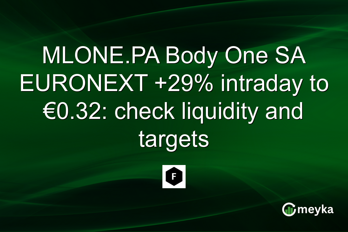 MLONE.PA Body One SA EURONEXT +29% intraday to €0.32: check liquidity and targets