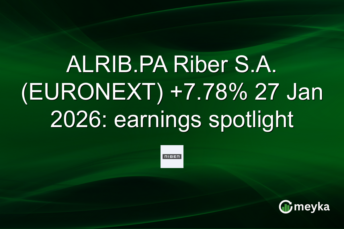 ALRIB.PA Riber S.A. (EURONEXT) +7.78% 27 Jan 2026: earnings spotlight