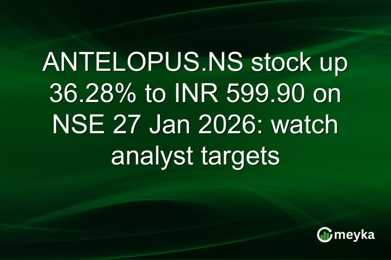 ANTELOPUS.NS stock up 36.28% to INR 599.90 on NSE 27 Jan 2026: watch analyst targets