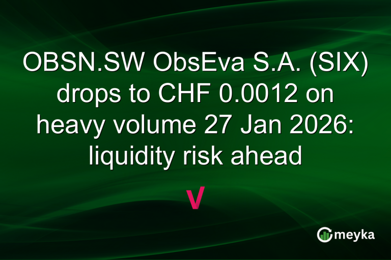 OBSN.SW ObsEva S.A. (SIX) drops to CHF 0.0012 on heavy volume 27 Jan 2026: liquidity risk ahead