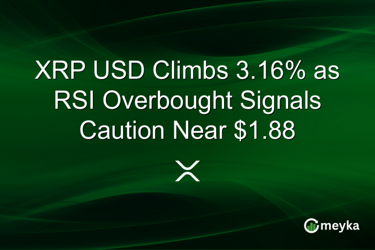 XRP USD Climbs 3.16% as RSI Overbought Signals Caution Near $1.88
