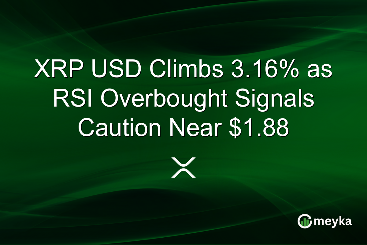 XRP USD Climbs 3.16% as RSI Overbought Signals Caution Near $1.88