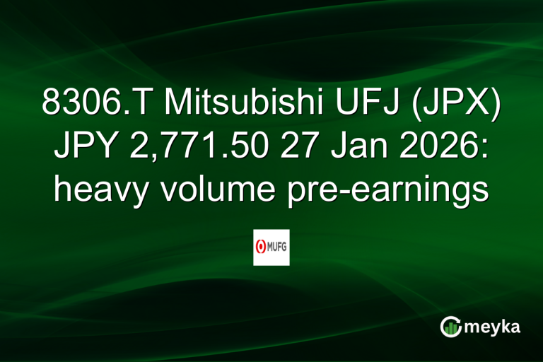 8306.T Mitsubishi UFJ (JPX) JPY 2,771.50 27 Jan 2026: heavy volume pre-earnings