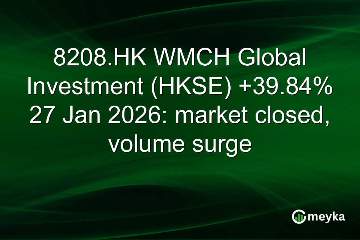 8208.HK WMCH Global Investment (HKSE) +39.84% 27 Jan 2026: market closed, volume surge