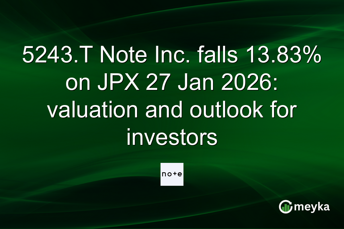 5243.T Note Inc. falls 13.83% on JPX 27 Jan 2026: valuation and outlook for investors