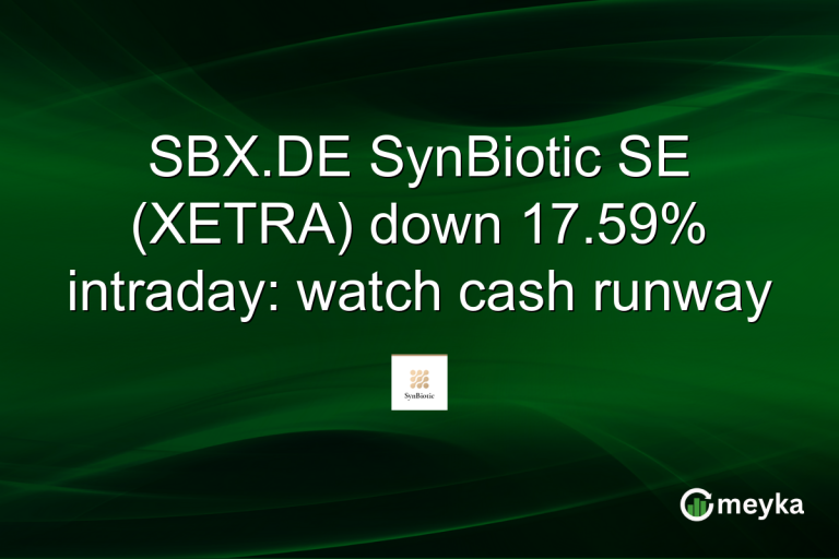 SBX.DE SynBiotic SE (XETRA) down 17.59% intraday: watch cash runway