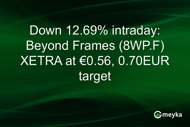 Down 12.69% intraday: Beyond Frames (8WP.F) XETRA at €0.56, 0.70EUR target