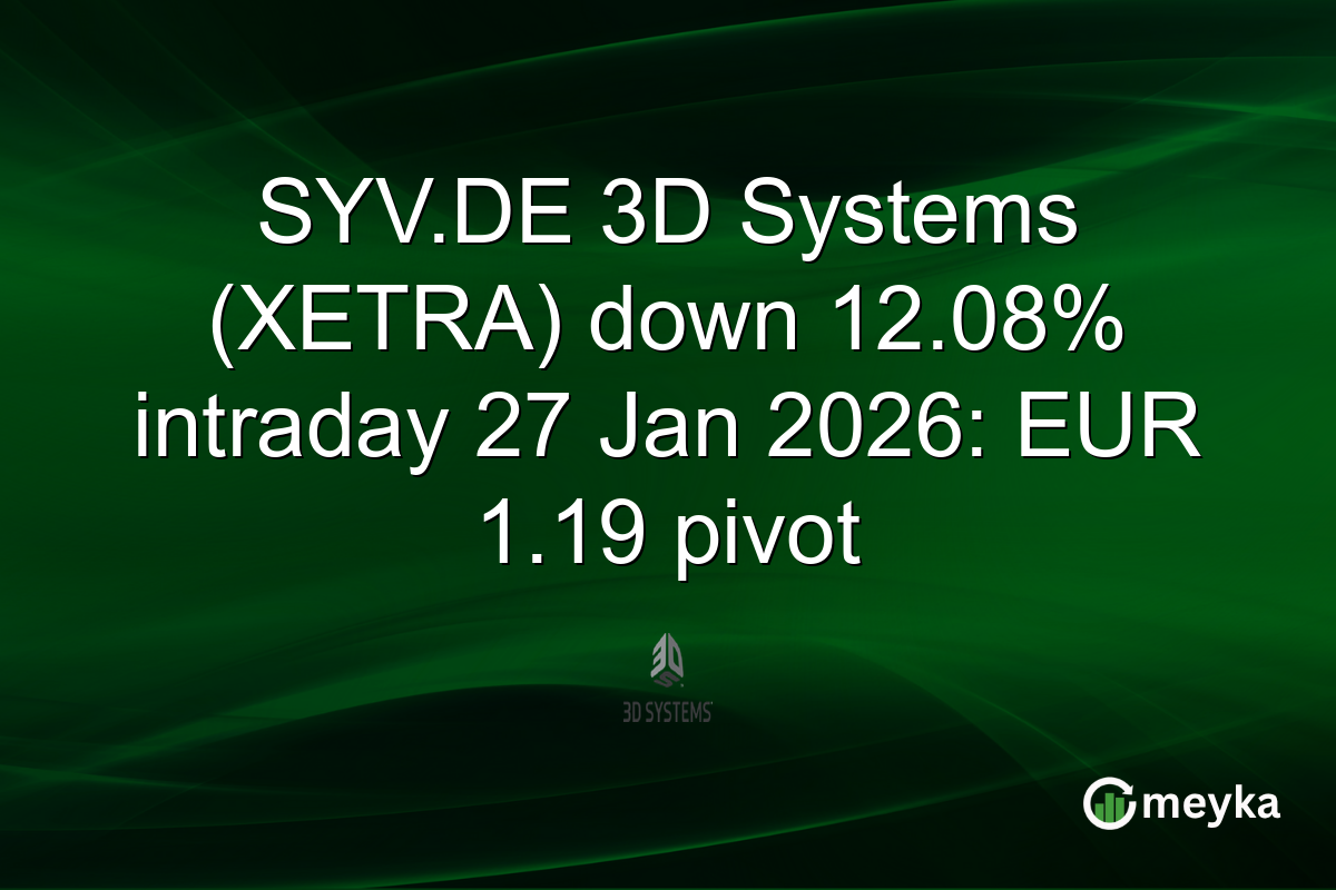 SYV.DE 3D Systems (XETRA) down 12.08% intraday 27 Jan 2026: EUR 1.19 pivot
