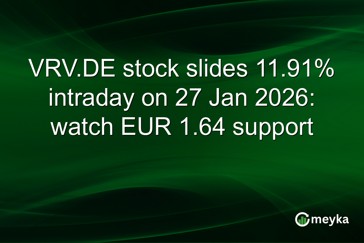 VRV.DE stock slides 11.91% intraday on 27 Jan 2026: watch EUR 1.64 support