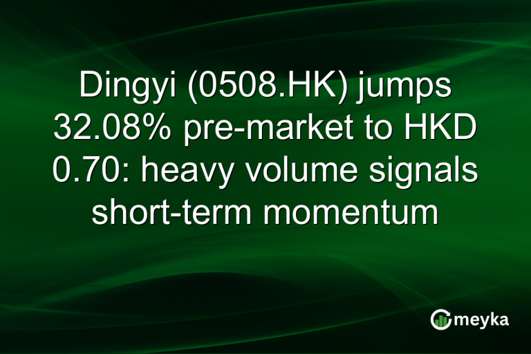 Dingyi (0508.HK) jumps 32.08% pre-market to HKD 0.70: heavy volume signals short-term momentum