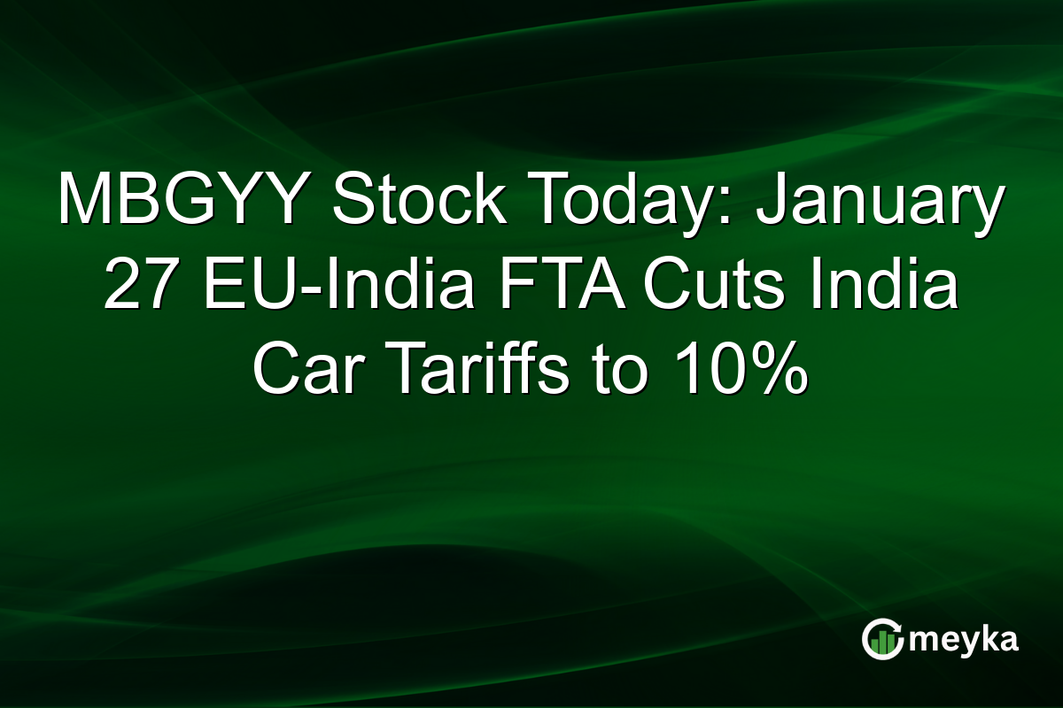 MBGYY Stock Today: January 27 EU-India FTA Cuts India Car Tariffs to 10%