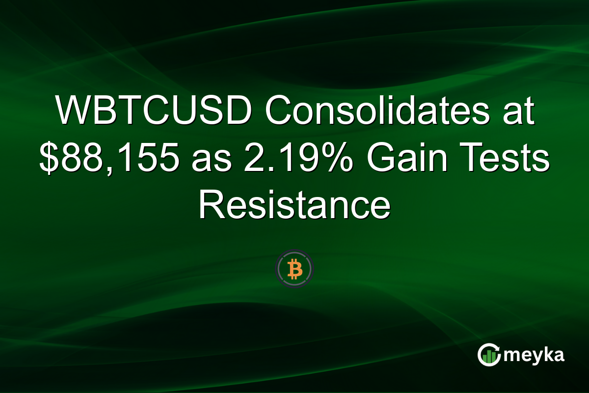 WBTCUSD Consolidates at $88,155 as 2.19% Gain Tests Resistance