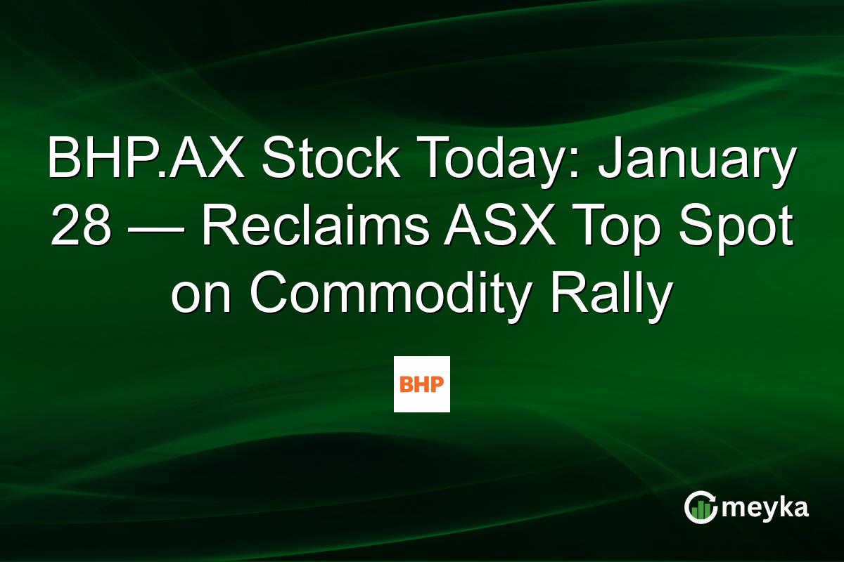 BHP.AX Stock Today: January 28 — Reclaims ASX Top Spot on Commodity Rally