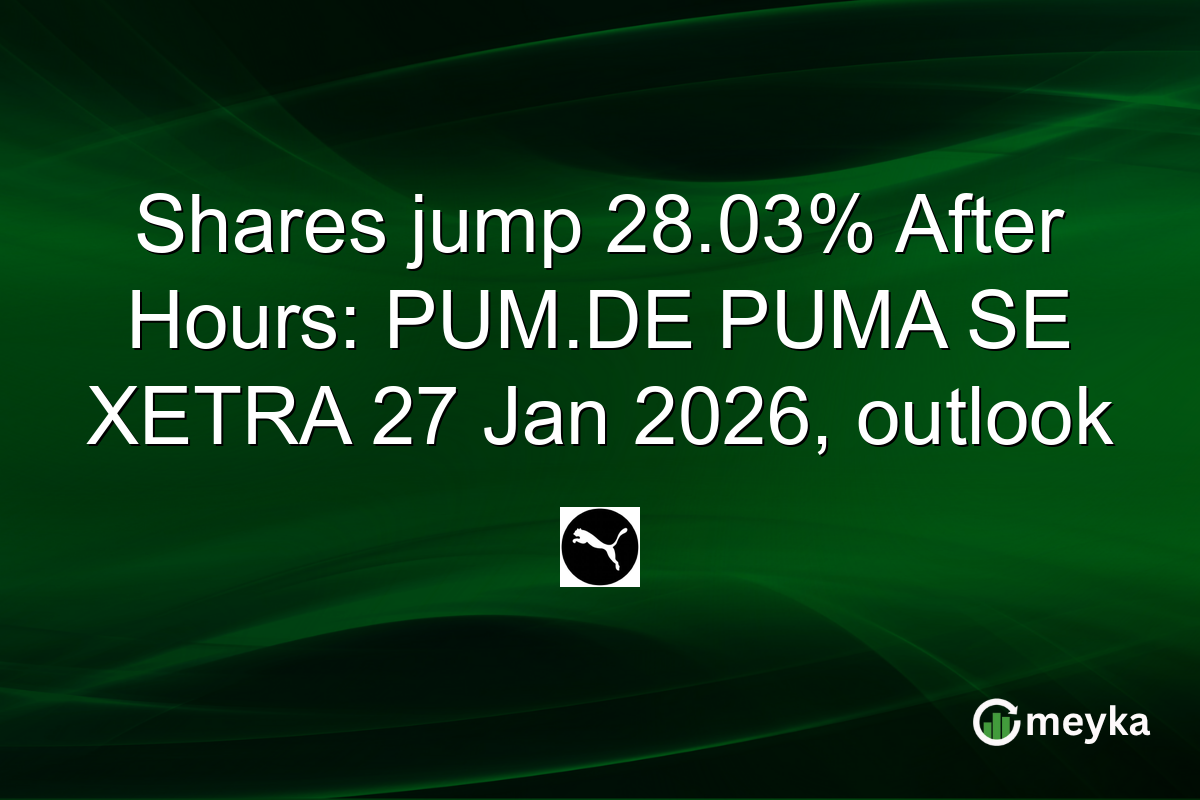 Shares jump 28.03% After Hours: PUM.DE PUMA SE XETRA 27 Jan 2026, outlook