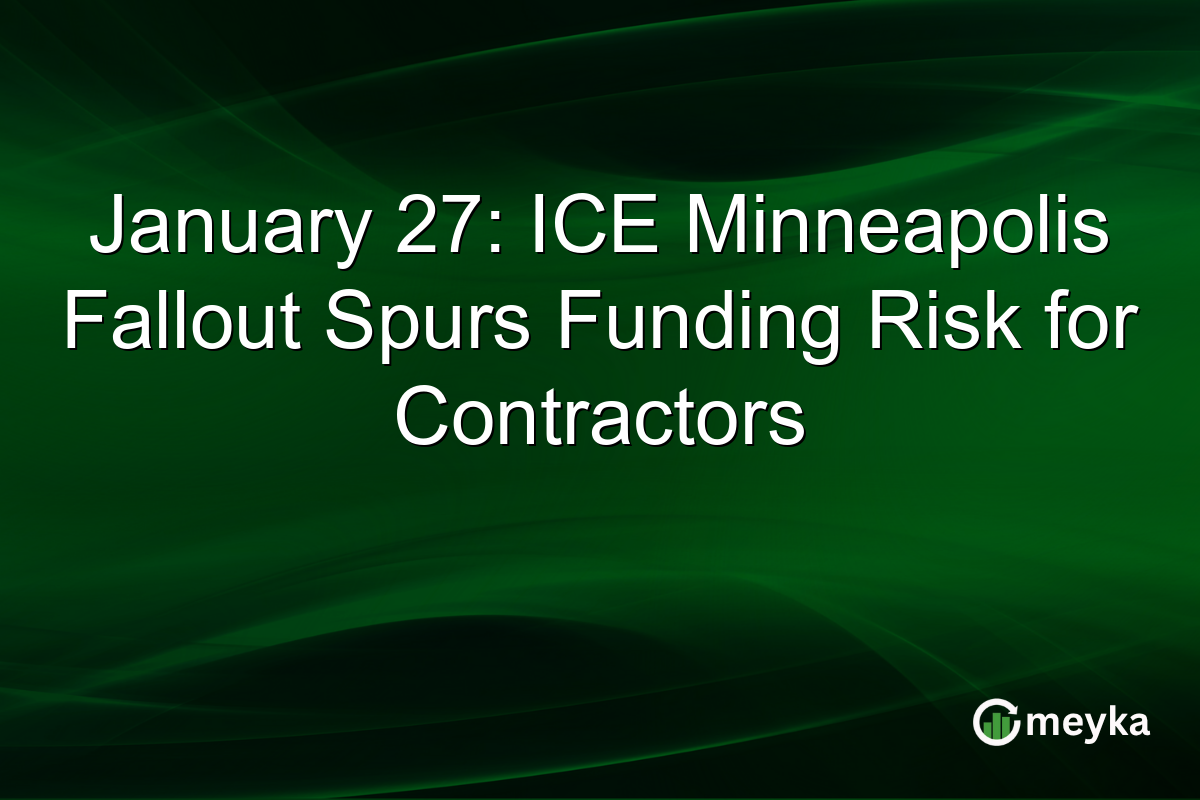 January 27: ICE Minneapolis Fallout Spurs Funding Risk for Contractors