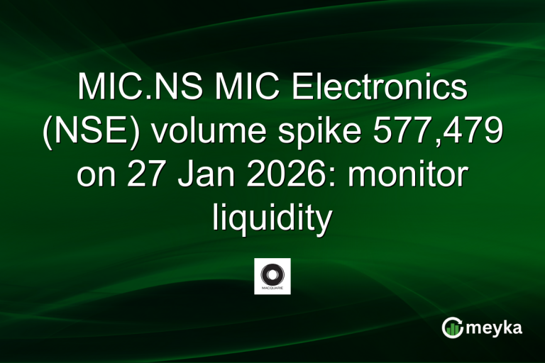 MIC.NS MIC Electronics (NSE) volume spike 577,479 on 27 Jan 2026: monitor liquidity