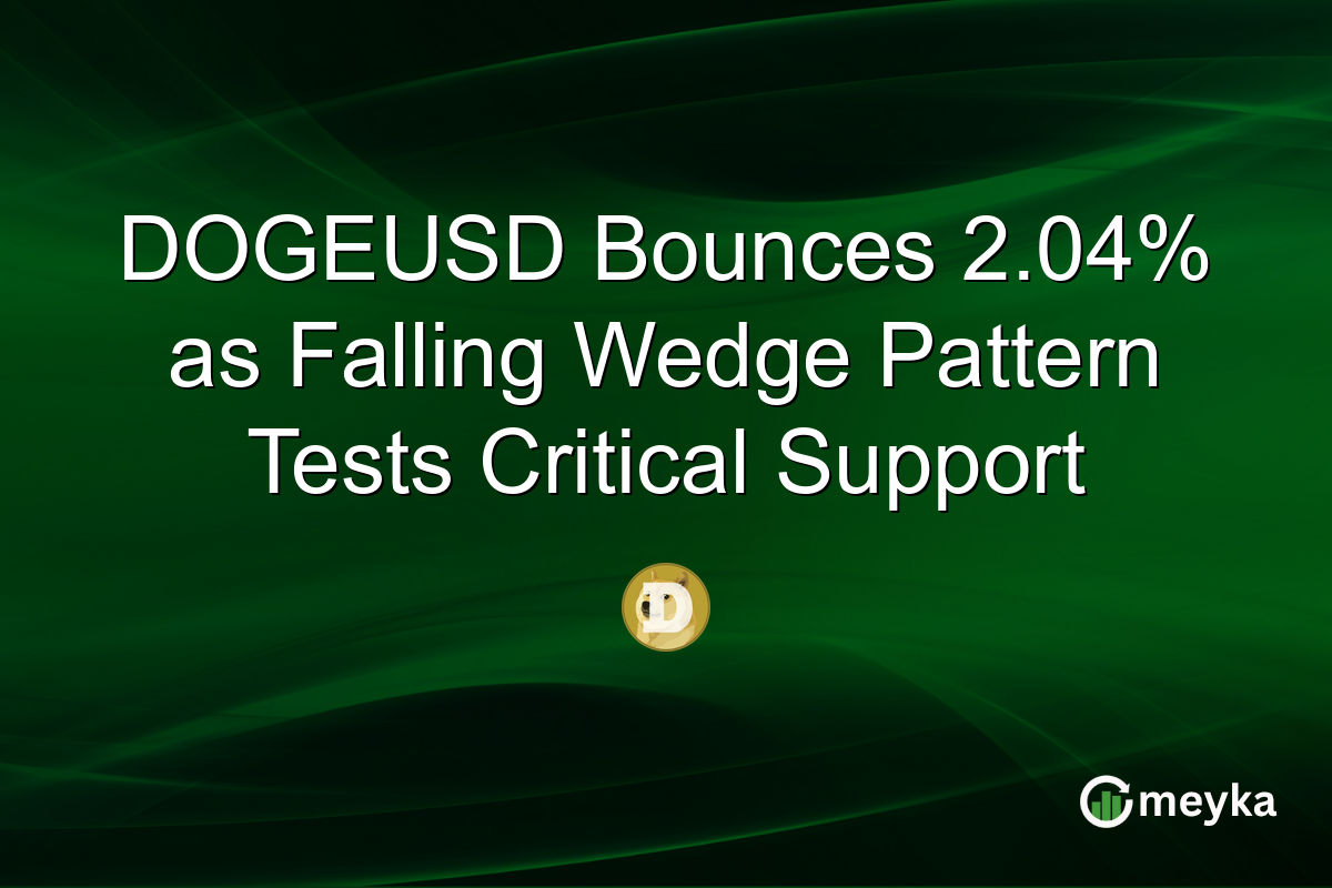 DOGEUSD Bounces 2.04% as Falling Wedge Pattern Tests Critical Support