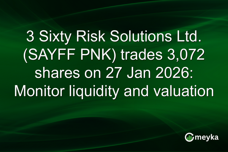 3 Sixty Risk Solutions Ltd. (SAYFF PNK) trades 3,072 shares on 27 Jan 2026: Monitor liquidity and valuation