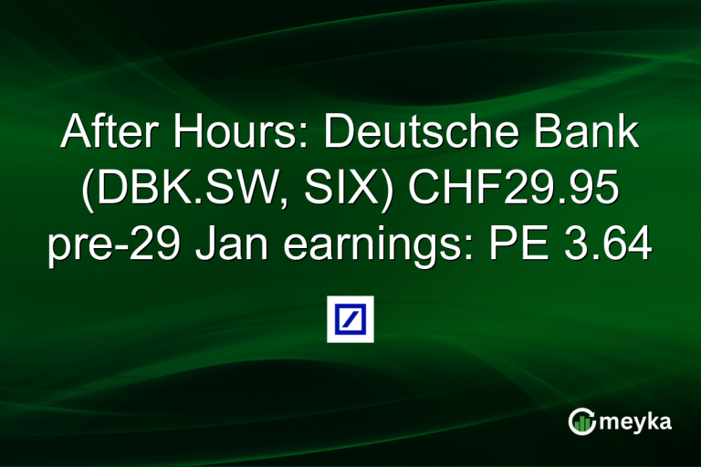 After Hours: Deutsche Bank (DBK.SW, SIX) CHF29.95 pre-29 Jan earnings: PE 3.64