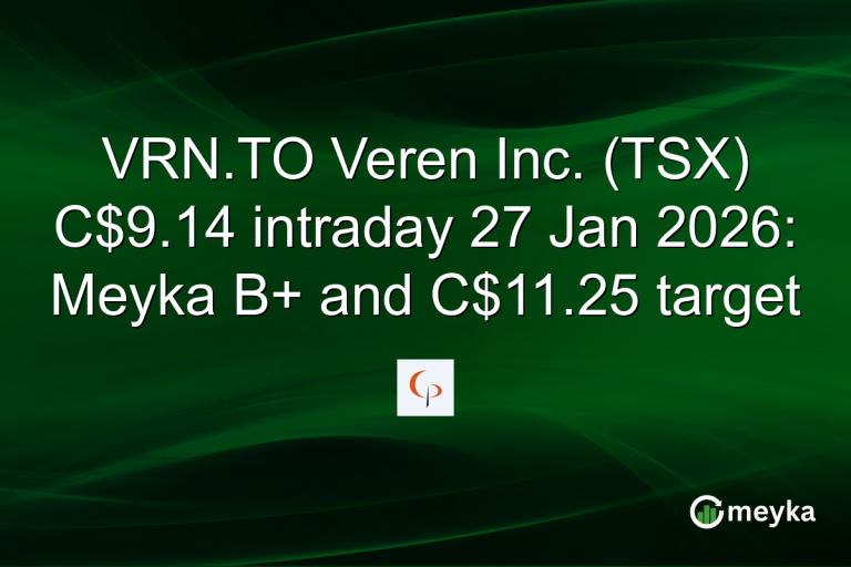 VRN.TO Veren Inc. (TSX) C$9.14 intraday 27 Jan 2026: Meyka B+ and C$11.25 target