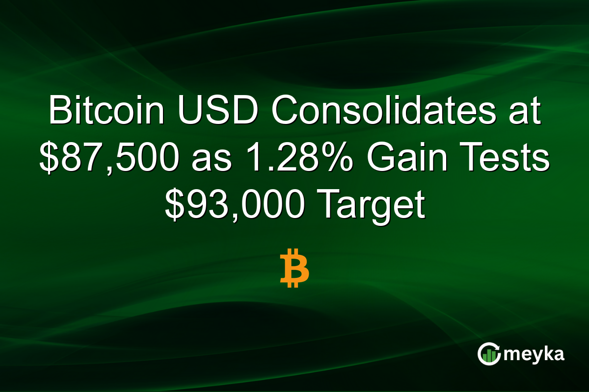 Bitcoin USD Consolidates at $87,500 as 1.28% Gain Tests $93,000 Target