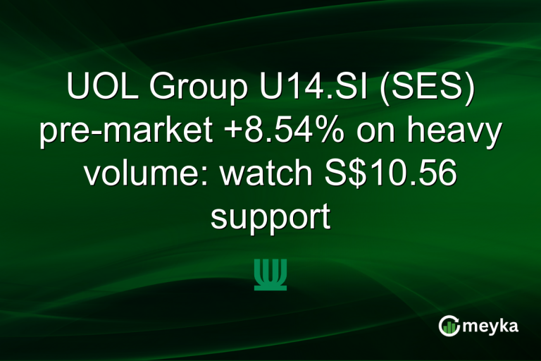 UOL Group U14.SI (SES) pre-market +8.54% on heavy volume: watch S$10.56 support