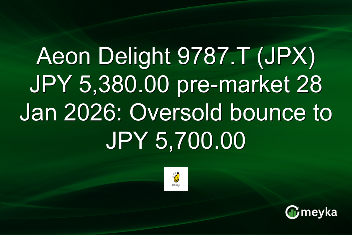 Aeon Delight 9787.T (JPX) JPY 5,380.00 pre-market 28 Jan 2026: Oversold bounce to JPY 5,700.00