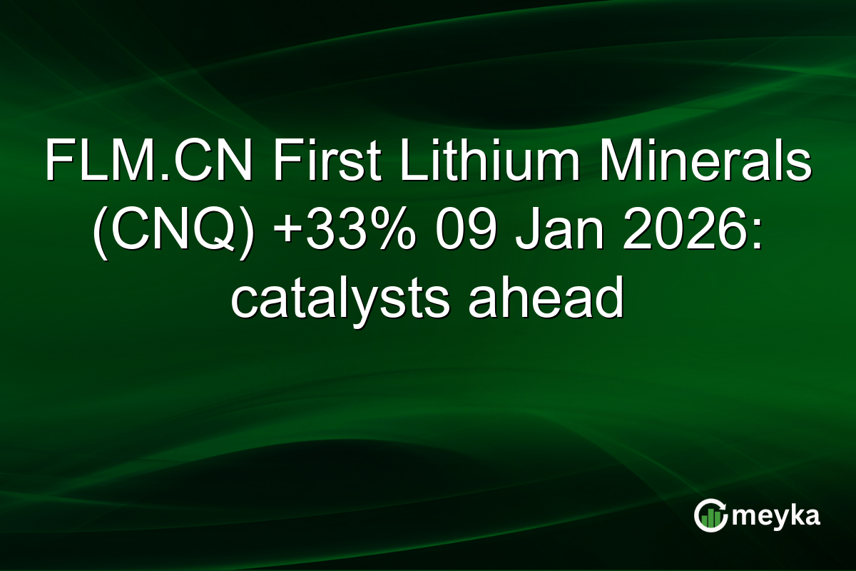 FLM.CN First Lithium Minerals (CNQ) +33% 09 Jan 2026: catalysts ahead