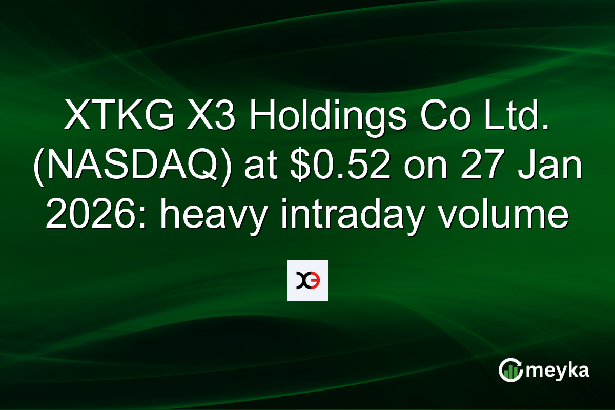 XTKG X3 Holdings Co Ltd. (NASDAQ) at $0.52 on 27 Jan 2026: heavy intraday volume