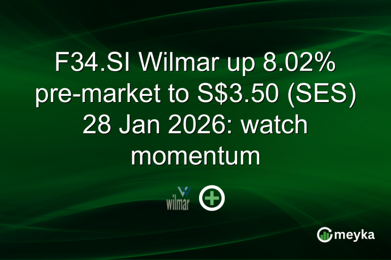 F34.SI Wilmar up 8.02% pre-market to S$3.50 (SES) 28 Jan 2026: watch momentum