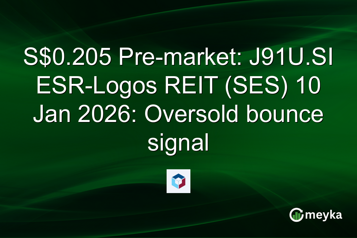 S$0.205 Pre-market: J91U.SI ESR-Logos REIT (SES) 10 Jan 2026: Oversold bounce signal