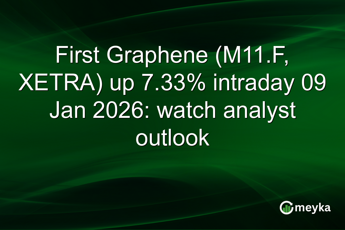 First Graphene (M11.F, XETRA) up 7.33% intraday 09 Jan 2026: watch analyst outlook