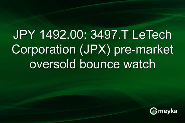 JPY 1492.00: 3497.T LeTech Corporation (JPX) pre-market oversold bounce watch