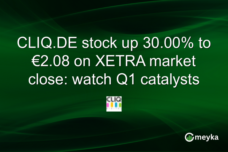 CLIQ.DE stock up 30.00% to €2.08 on XETRA market close: watch Q1 catalysts