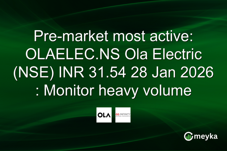 Pre-market most active: OLAELEC.NS Ola Electric (NSE) INR 31.54 28 Jan 2026 : Monitor heavy volume