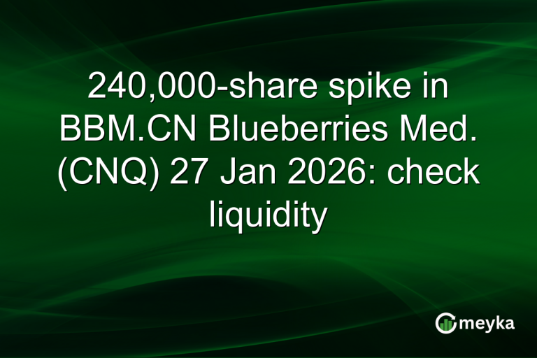 240,000-share spike in BBM.CN Blueberries Med. (CNQ) 27 Jan 2026: check liquidity