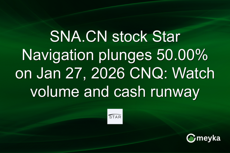 SNA.CN stock Star Navigation plunges 50.00% on Jan 27, 2026 CNQ: Watch volume and cash runway