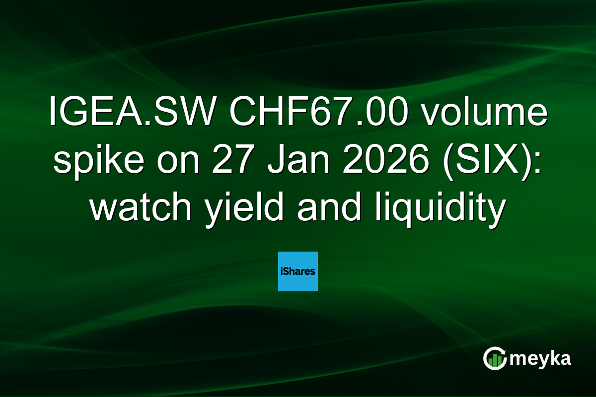 IGEA.SW CHF67.00 volume spike on 27 Jan 2026 (SIX): watch yield and liquidity