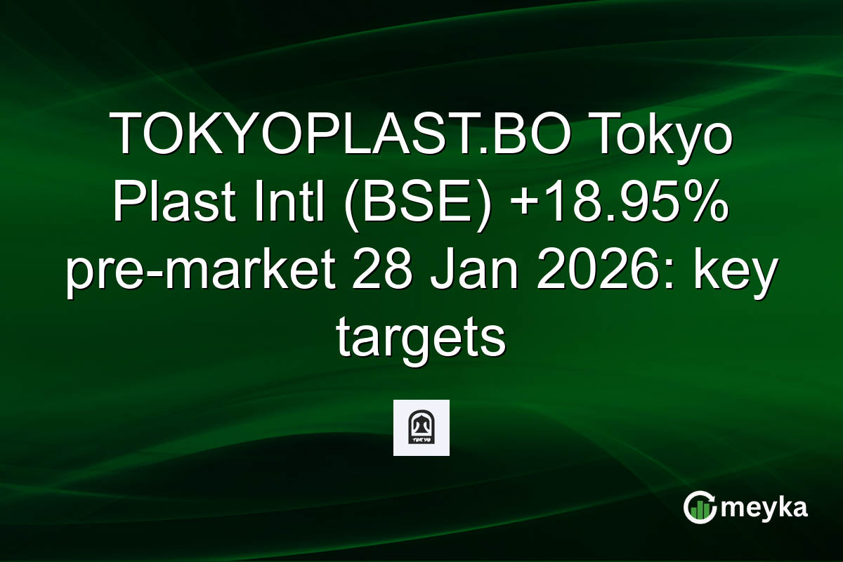 TOKYOPLAST.BO Tokyo Plast Intl (BSE) +18.95% pre-market 28 Jan 2026: key targets