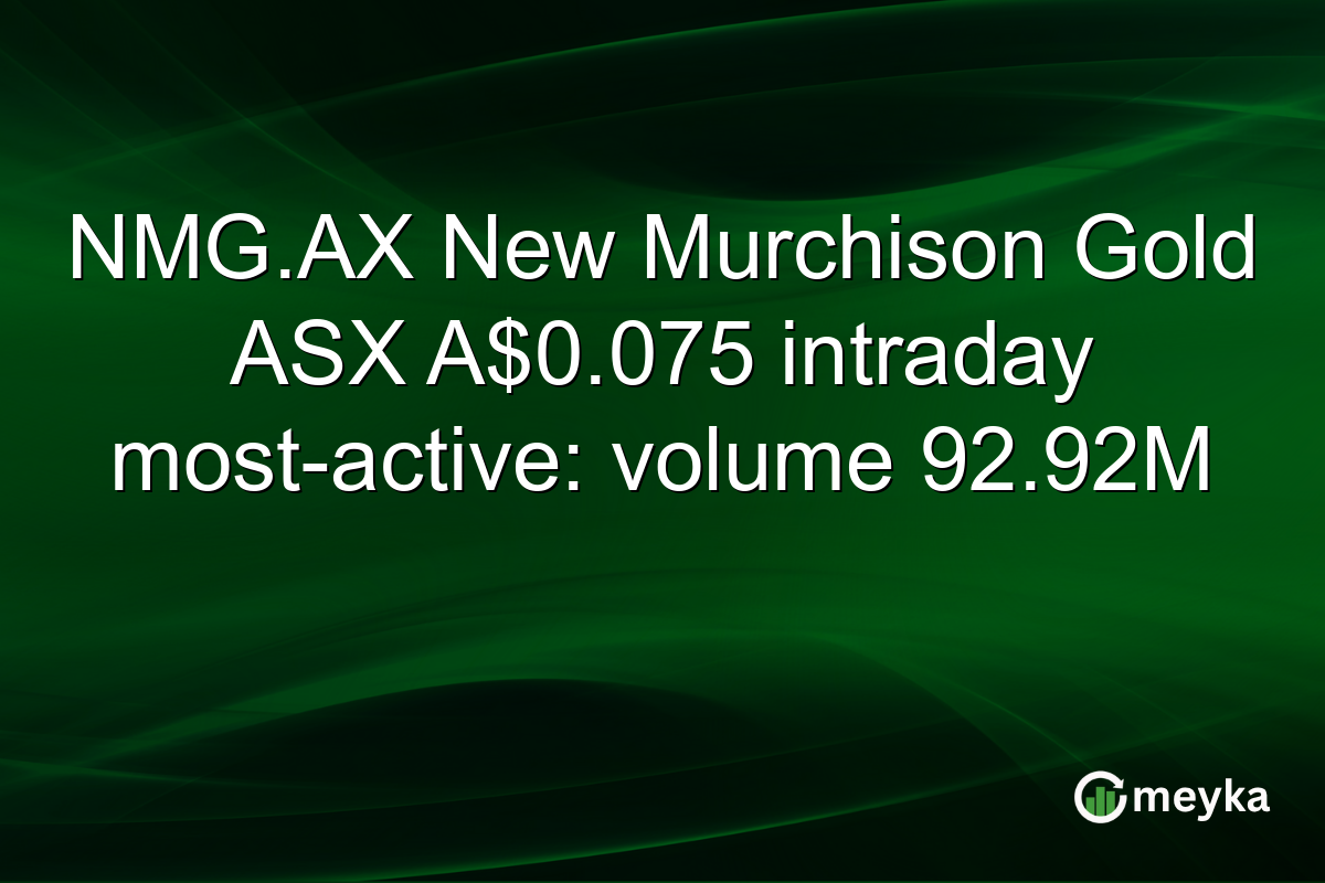 NMG.AX New Murchison Gold ASX A$0.075 intraday most-active: volume 92.92M
