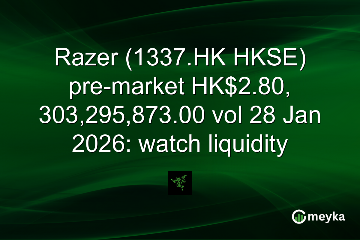 Razer (1337.HK HKSE) pre-market HK$2.80, 303,295,873.00 vol 28 Jan 2026: watch liquidity