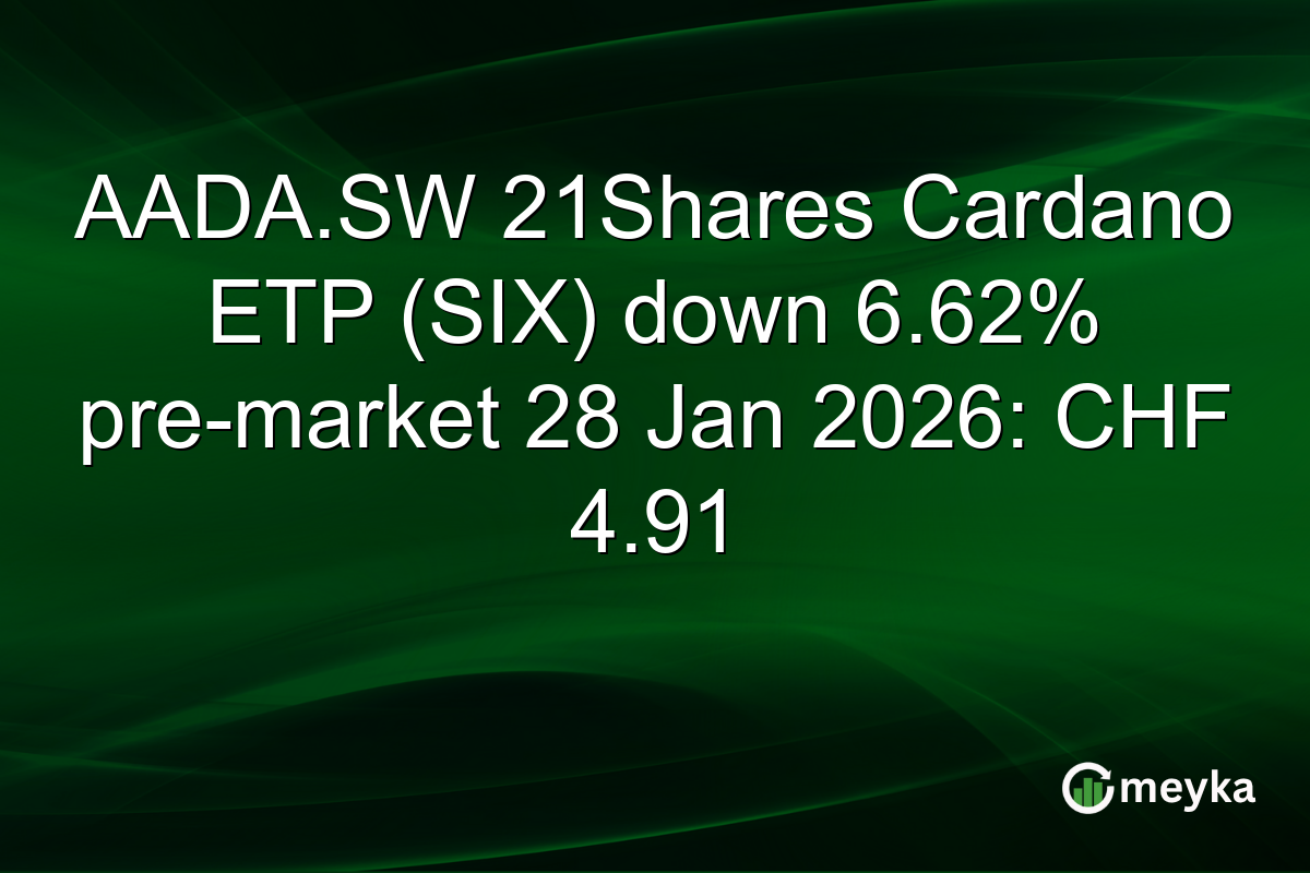 AADA.SW 21Shares Cardano ETP (SIX) down 6.62% pre-market 28 Jan 2026: CHF 4.91