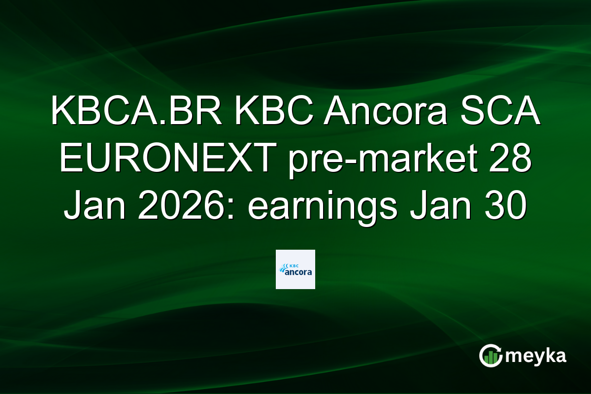 KBCA.BR KBC Ancora SCA EURONEXT pre-market 28 Jan 2026: earnings Jan 30