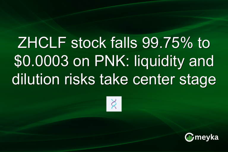 ZHCLF stock falls 99.75% to $0.0003 on PNK: liquidity and dilution risks take center stage